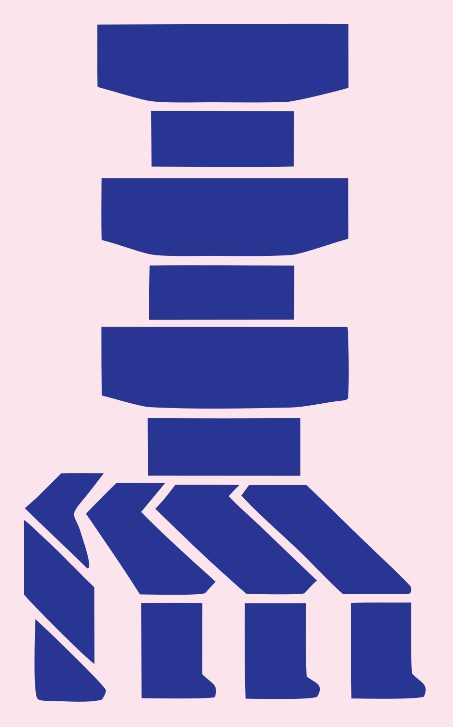Heavy Robot Wrist Stack Badge #fce4ec/#283593