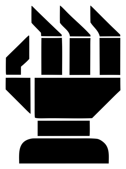 Blocky Robot Fist Mark #ffffff/#000000