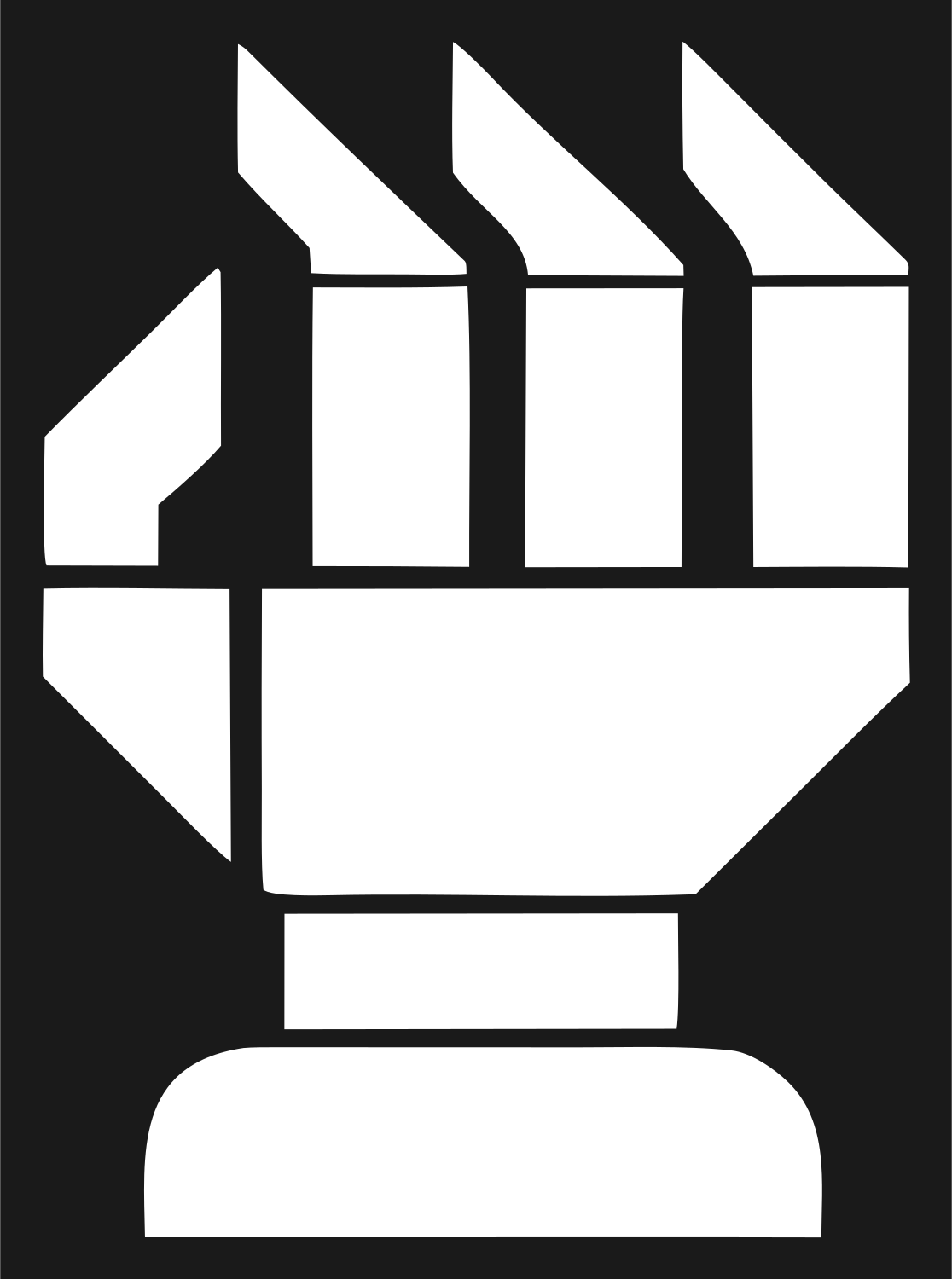 Blocky Robot Fist Mark #1a1a1a/#ffffff