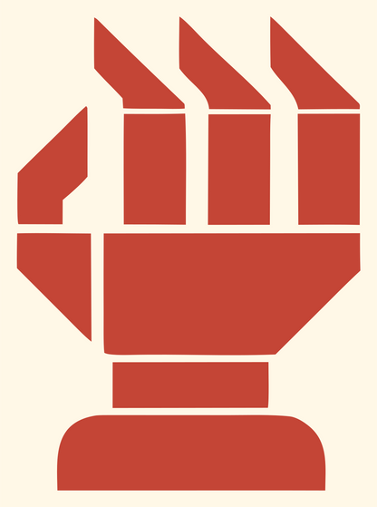 Blocky Robot Fist Mark #fff8e7/#c44536