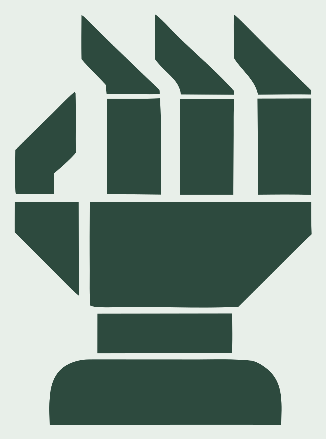 Blocky Robot Fist Mark #e8efe9/#2d4a3e