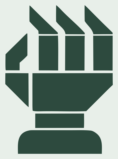 Blocky Robot Fist Mark #e8efe9/#2d4a3e
