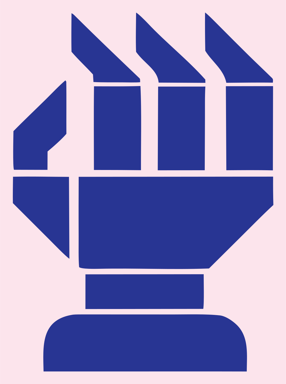 Blocky Robot Fist Mark #fce4ec/#283593