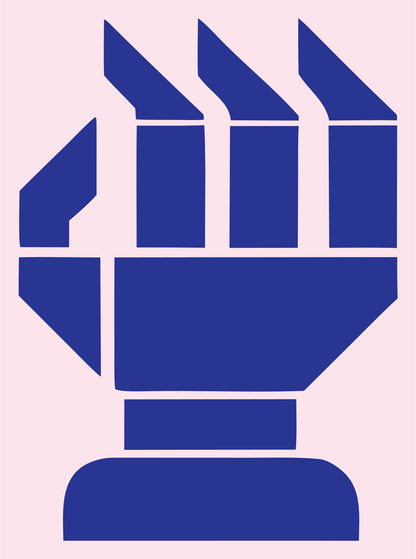 Blocky Robot Fist Mark #fce4ec/#283593