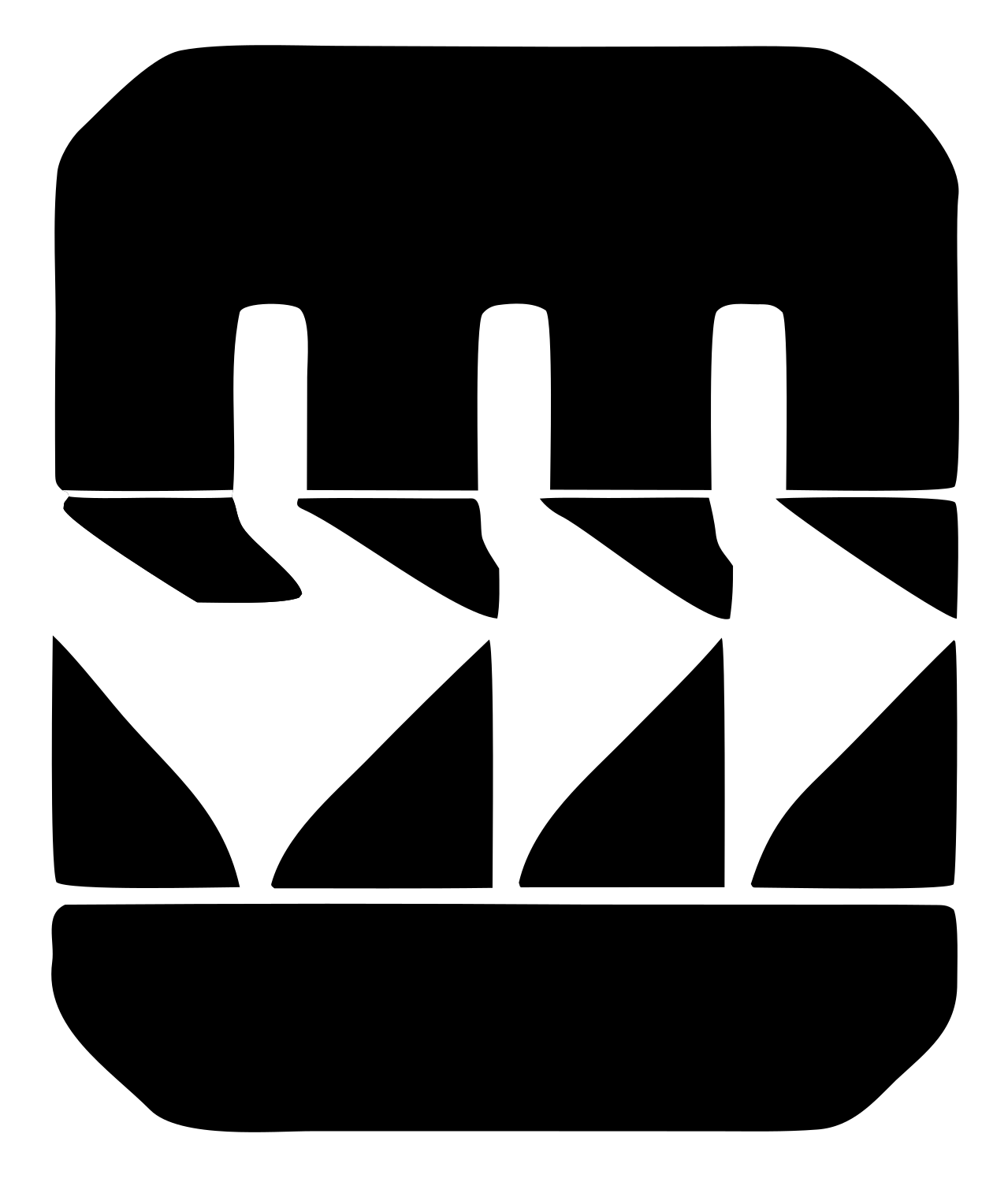 Chunky Descending Fingers Badge #ffffff/#000000
