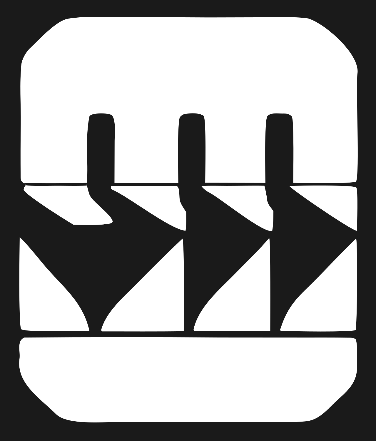 Chunky Descending Fingers Badge #1a1a1a/#ffffff