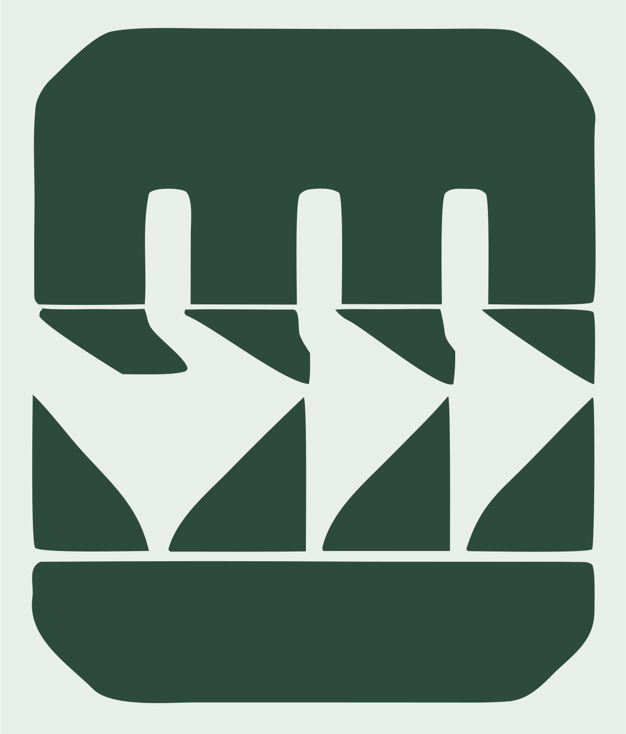 Chunky Descending Fingers Badge #e8efe9/#2d4a3e