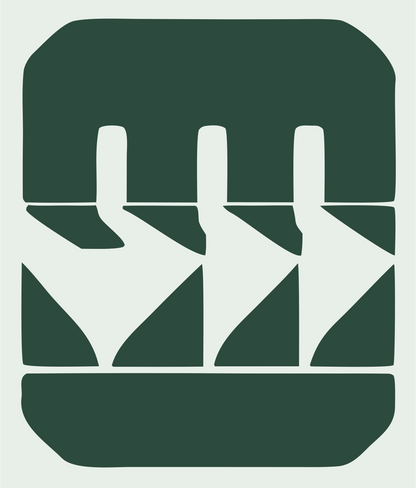 Chunky Descending Fingers Badge #e8efe9/#2d4a3e