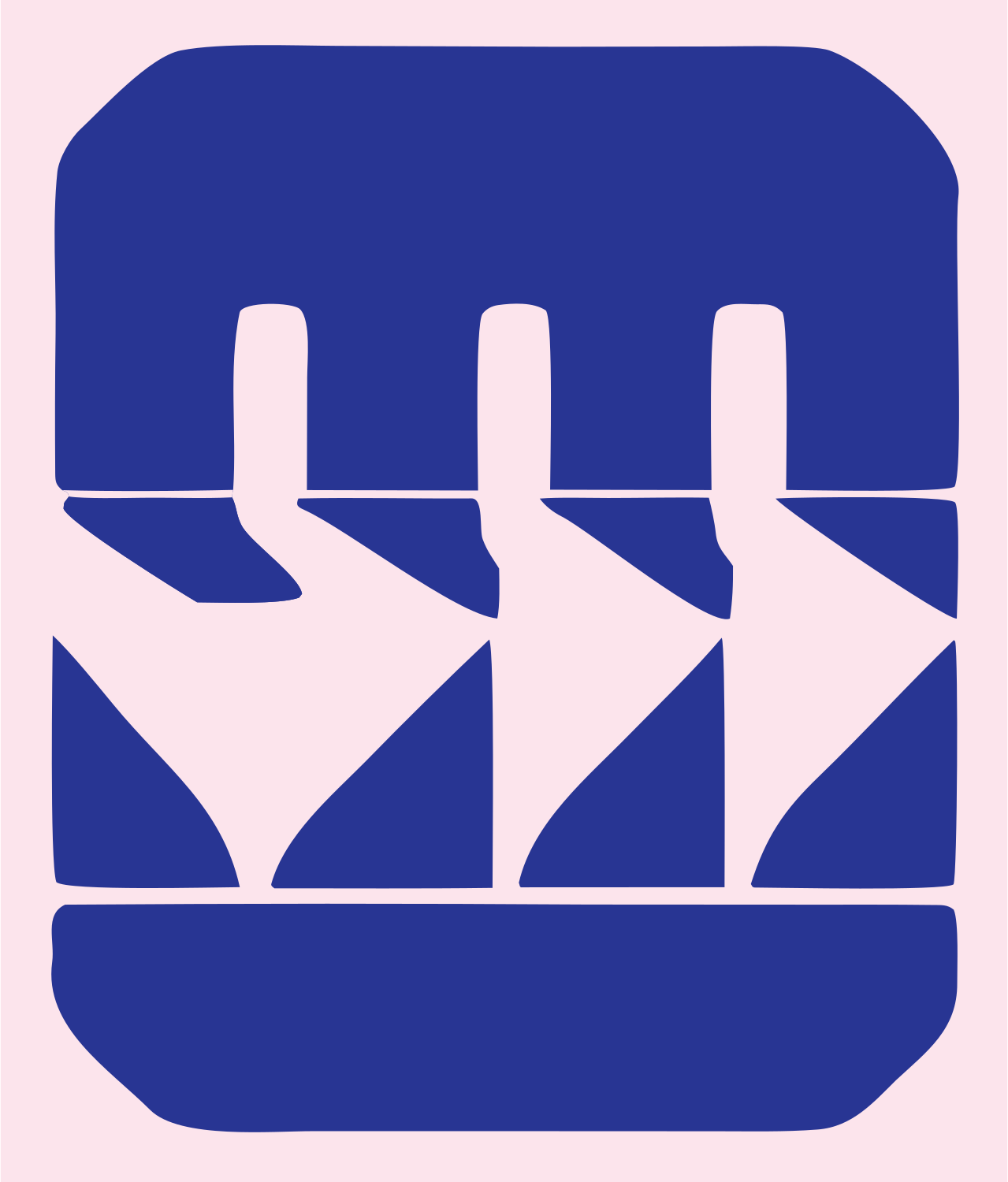 Chunky Descending Fingers Badge #fce4ec/#283593
