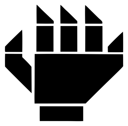Blocky Robot Fist Icon #ffffff/#000000