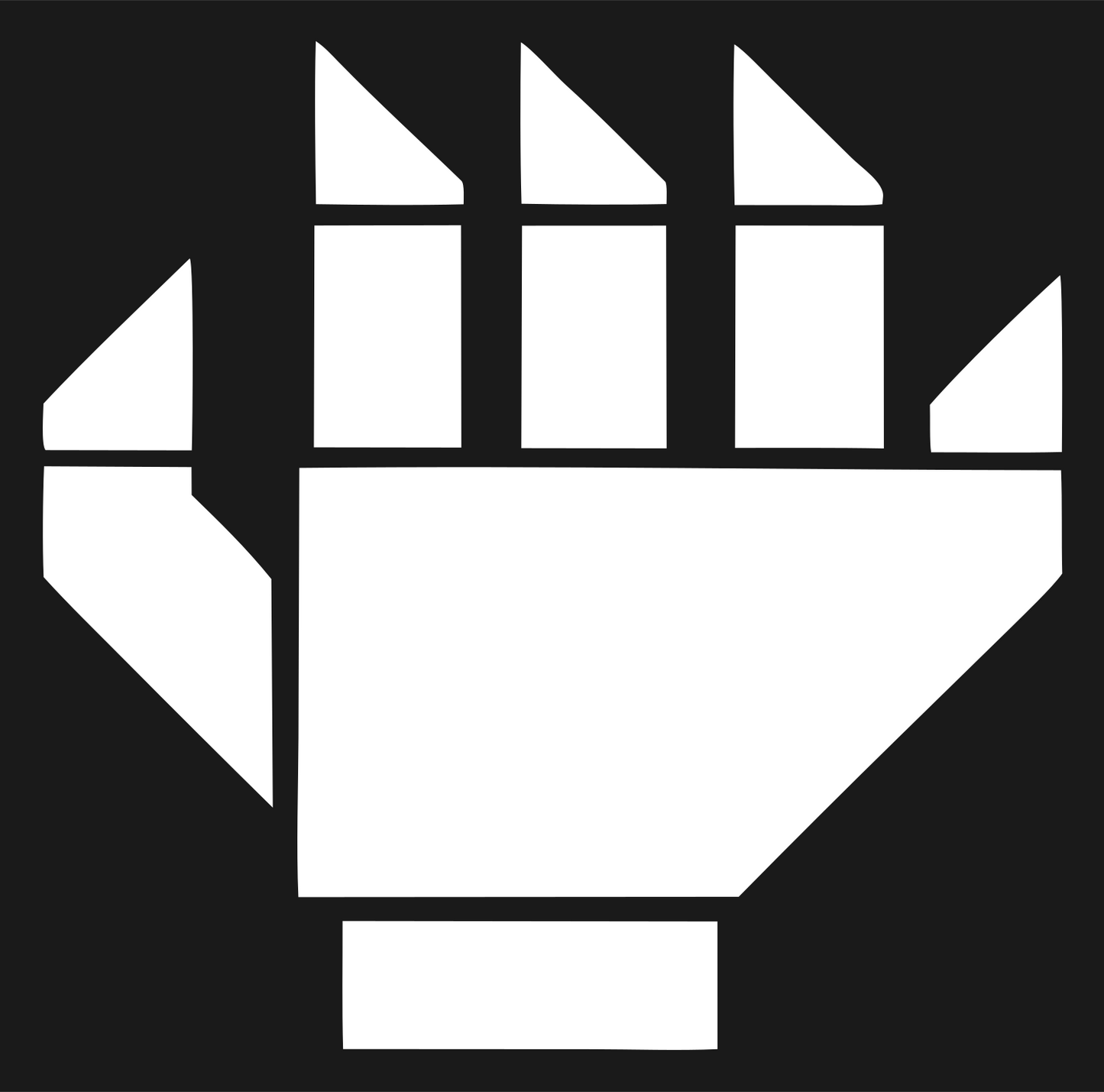 Blocky Robot Fist Icon #1a1a1a/#ffffff
