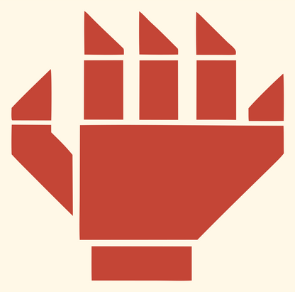 Blocky Robot Fist Icon #fff8e7/#c44536
