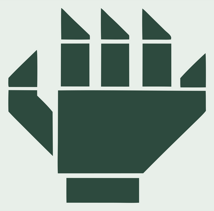 Blocky Robot Fist Icon #e8efe9/#2d4a3e