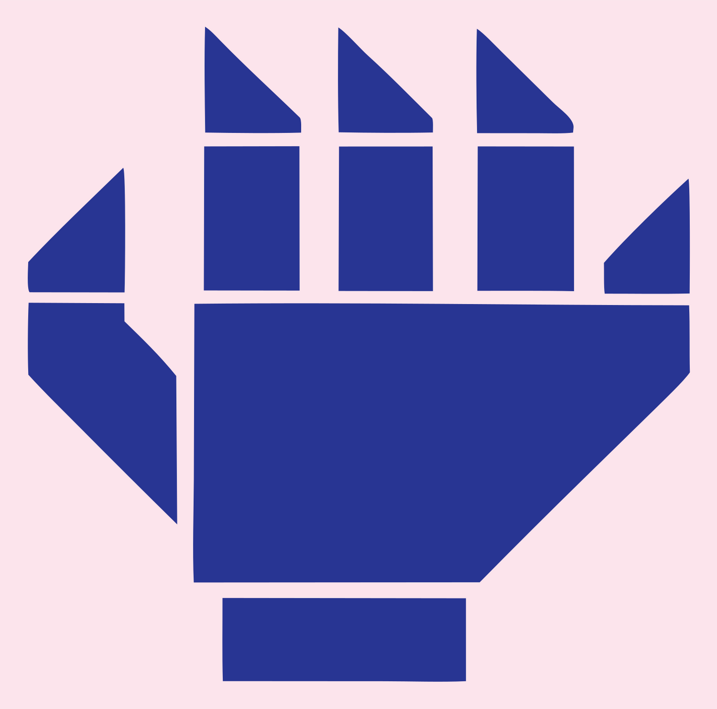 Blocky Robot Fist Icon #fce4ec/#283593