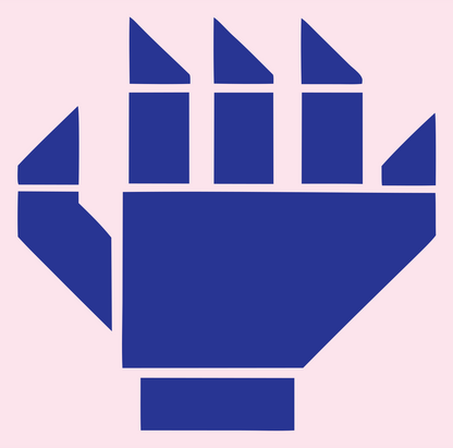 Blocky Robot Fist Icon #fce4ec/#283593