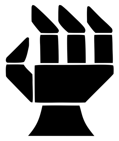 Heavy Robotic Fist Icon #ffffff/#000000