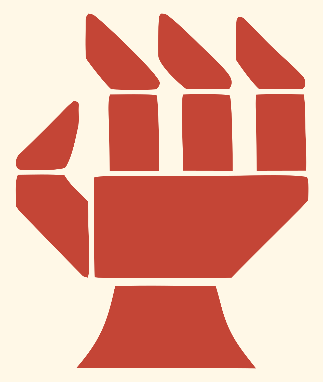 Heavy Robotic Fist Icon #fff8e7/#c44536