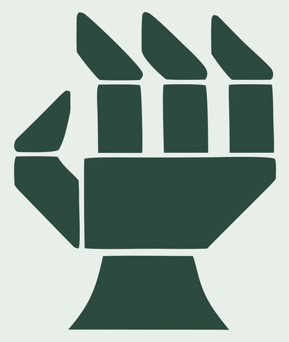 Heavy Robotic Fist Icon #e8efe9/#2d4a3e