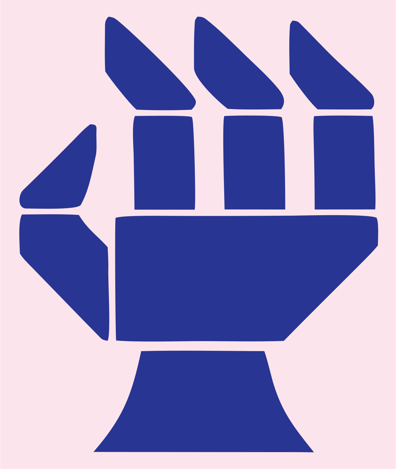 Heavy Robotic Fist Icon #fce4ec/#283593
