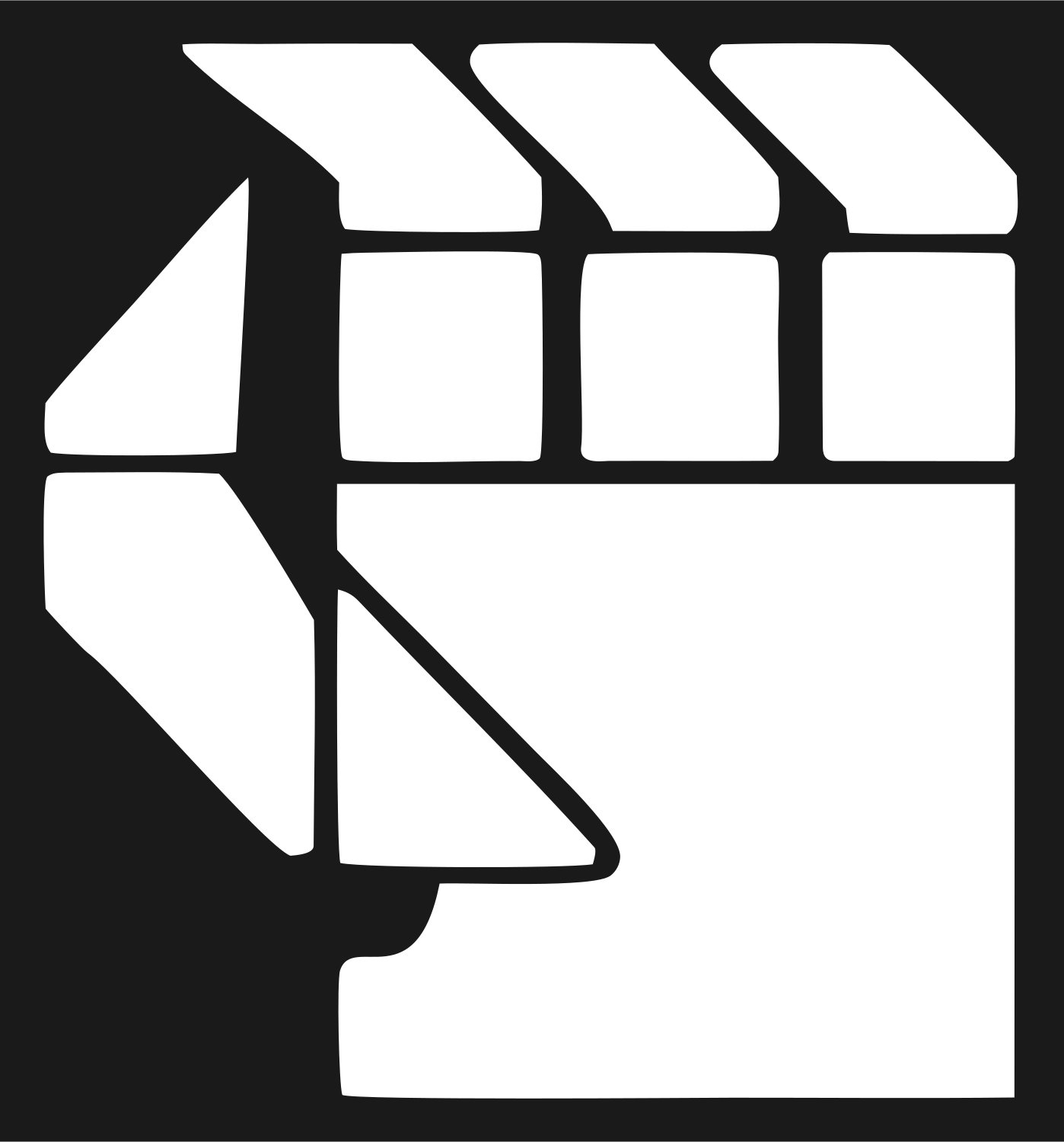Blocky Robot Hand Badge #1a1a1a/#ffffff