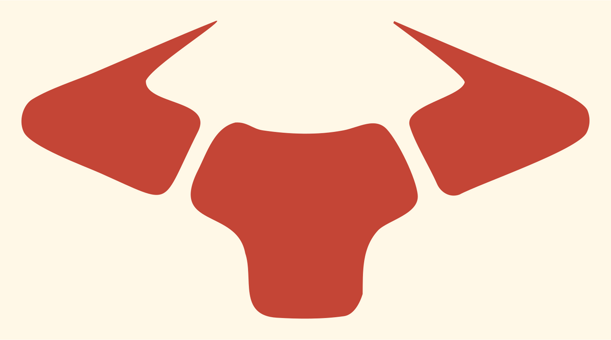 Bold Bull Horns Drone Mark #fff8e7/#c44536