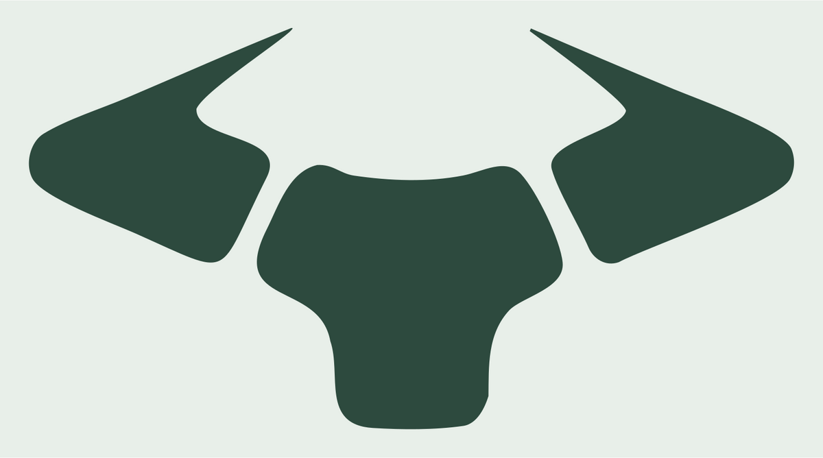 Bold Bull Horns Drone Mark #e8efe9/#2d4a3e