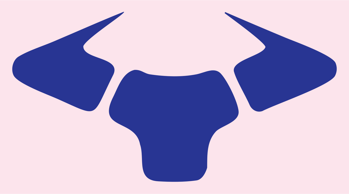Bold Bull Horns Drone Mark #fce4ec/#283593