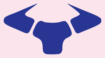 Bold Bull Horns Drone Mark #fce4ec/#283593