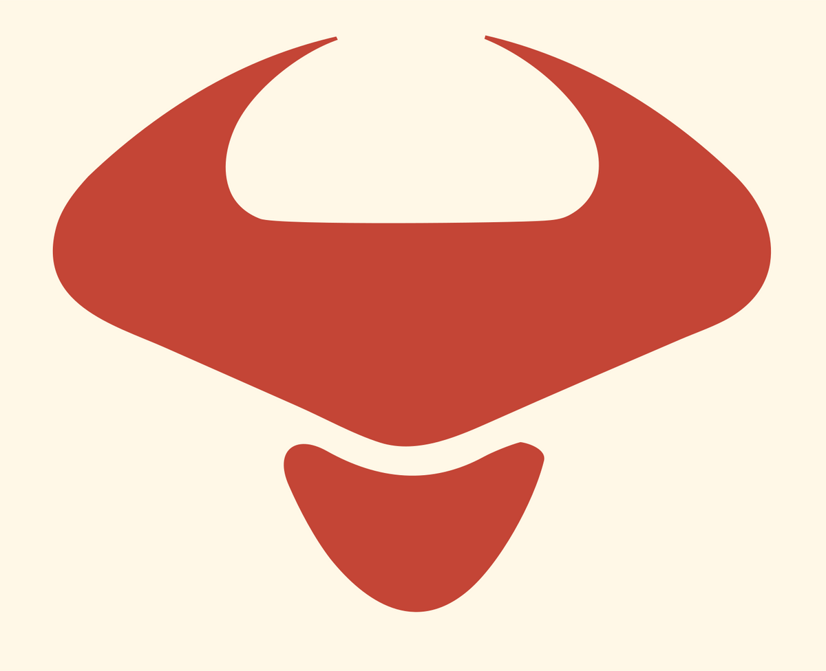 Bold Bull Horns Drone Mark #fff8e7/#c44536