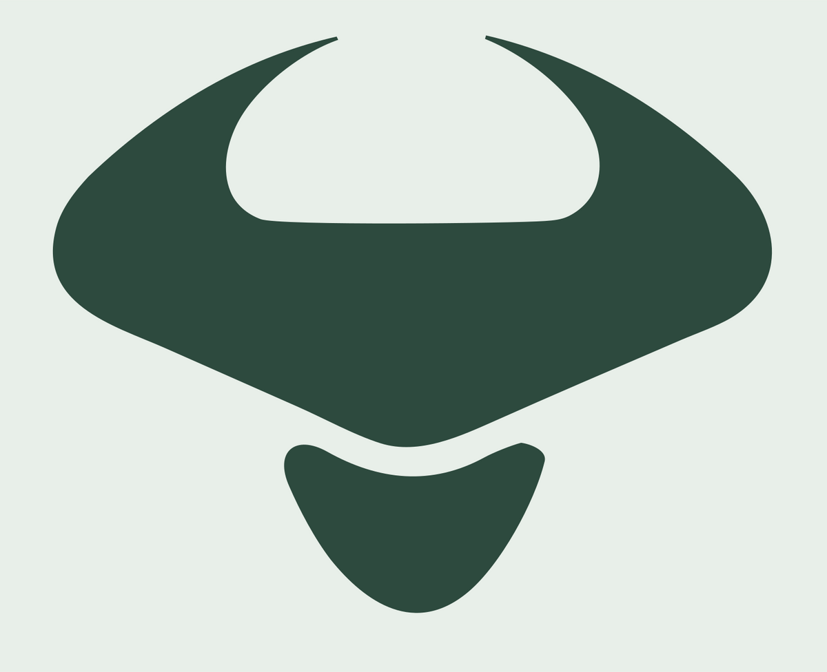 Bold Bull Horns Drone Mark #e8efe9/#2d4a3e