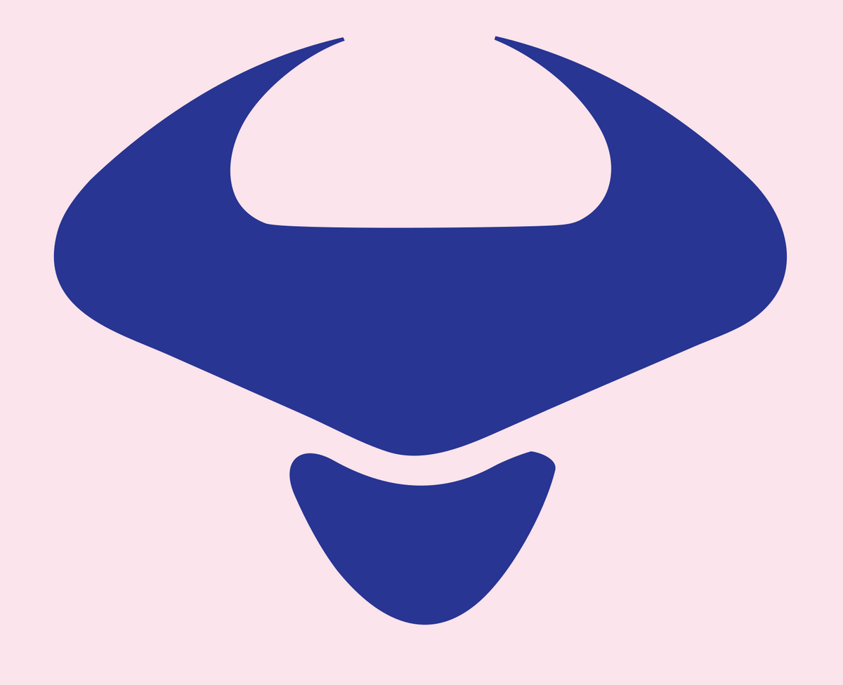 Bold Bull Horns Drone Mark #fce4ec/#283593