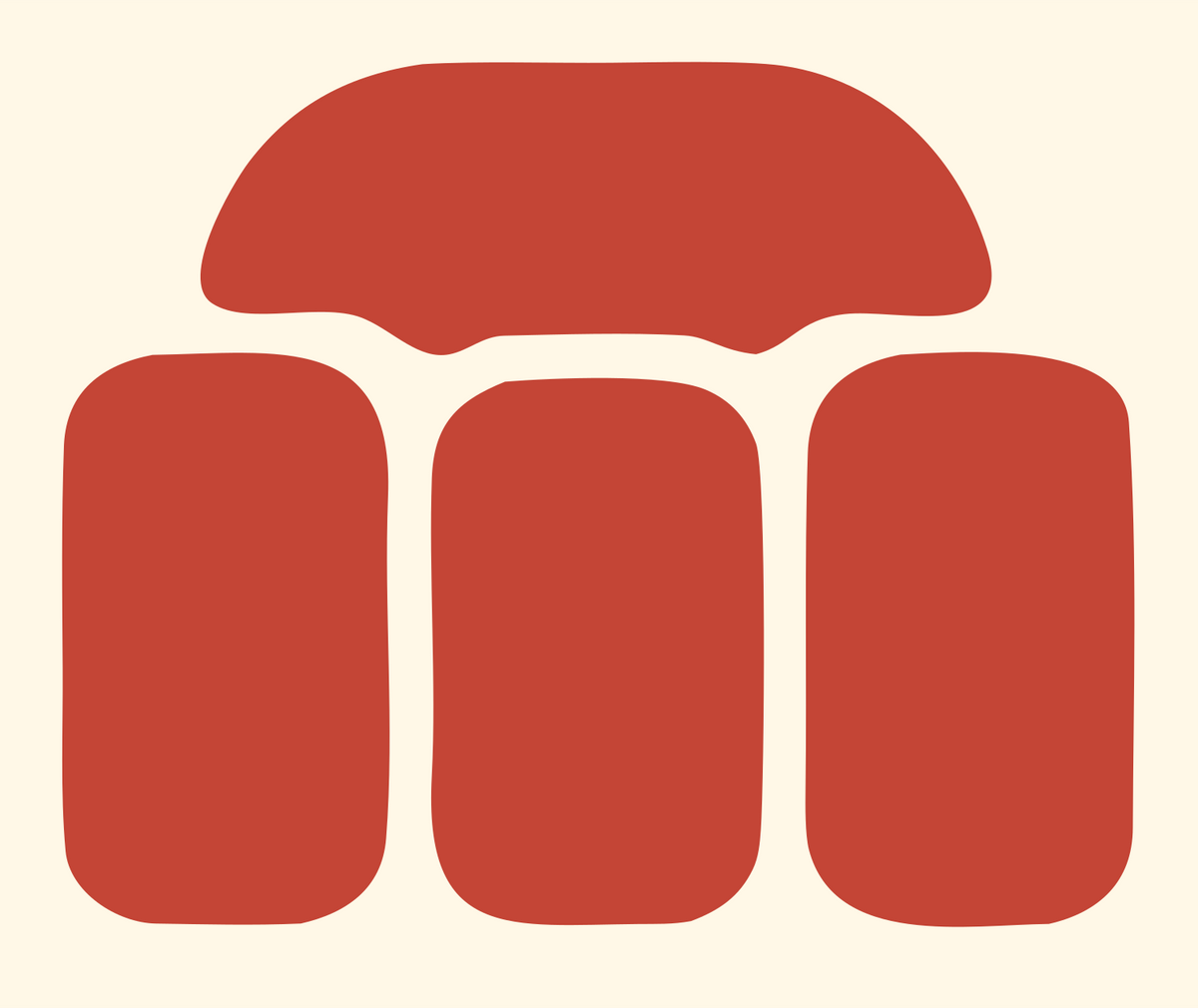 Bold Stonehenge Drone Emblem #fff8e7/#c44536