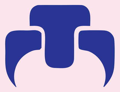 Bold Horned Drone Crest #fce4ec/#283593