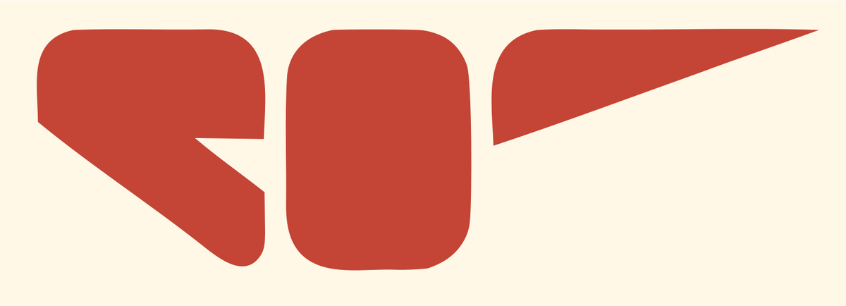Bold Geometric Drone Bird Mark #fff8e7/#c44536