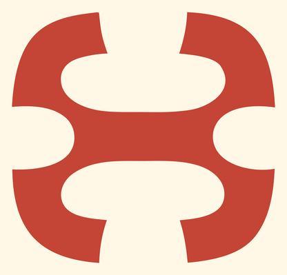 Geometric Drone Frame Mark #fff8e7/#c44536