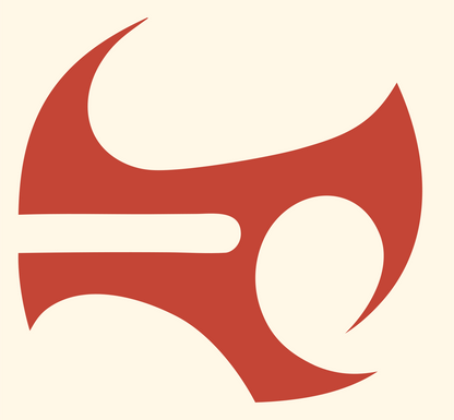 Crescent Axe Drone Mark #fff8e7/#c44536