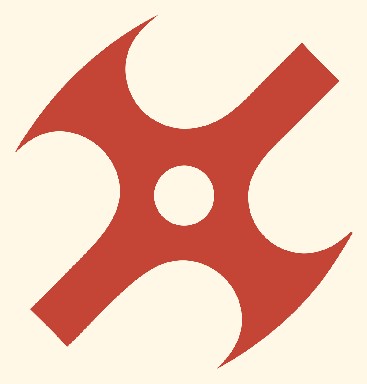 Shuriken Drone Spinner Mark #fff8e7/#c44536