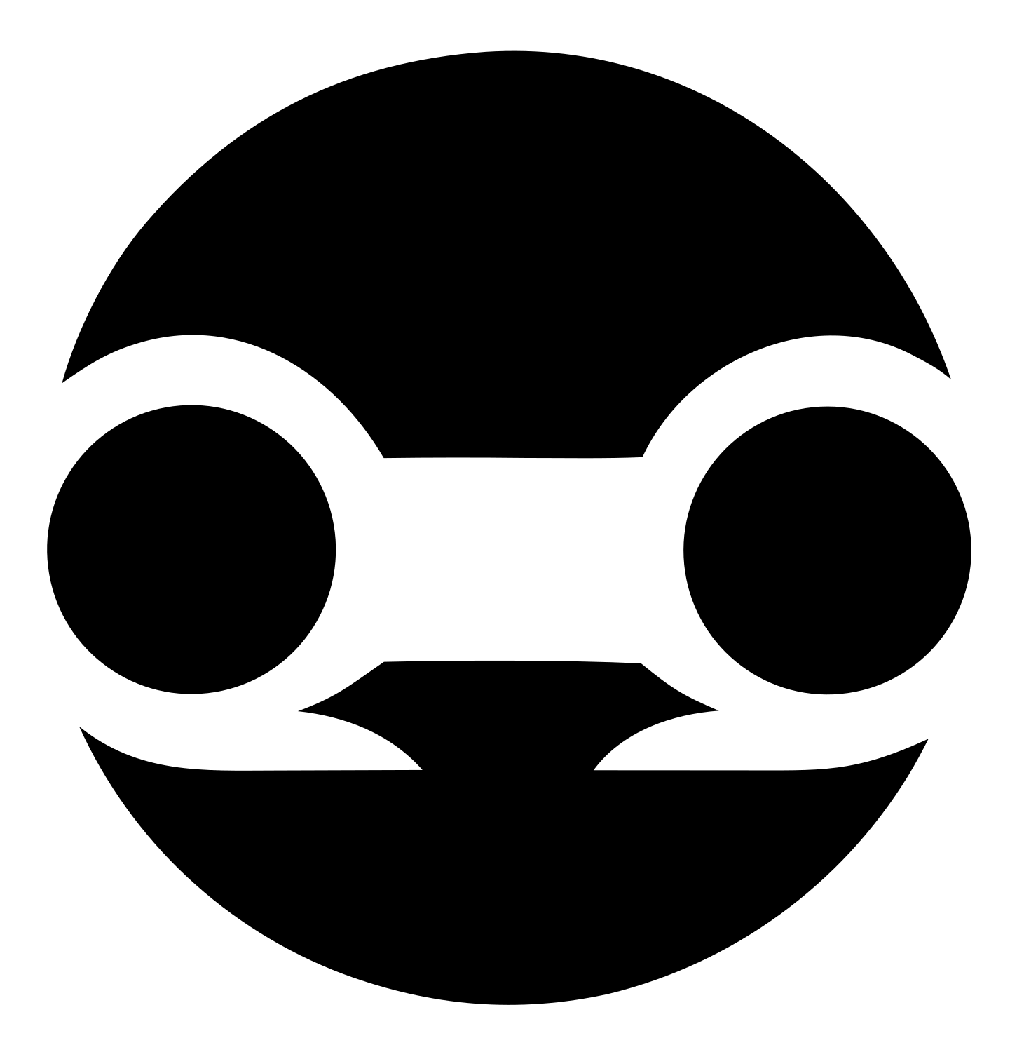 Negative Space Robot Face Badge #ffffff/#000000