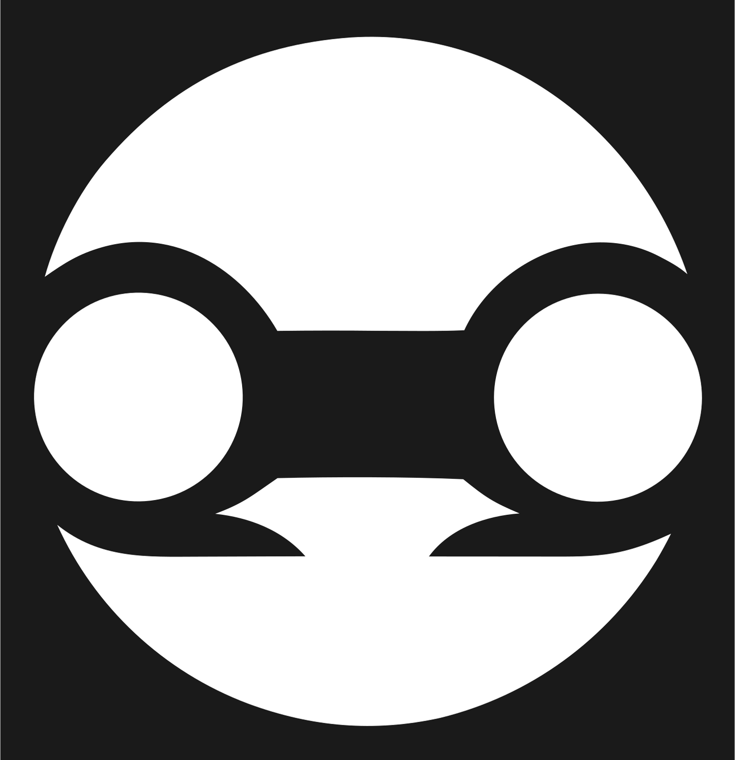 Negative Space Robot Face Badge #1a1a1a/#ffffff