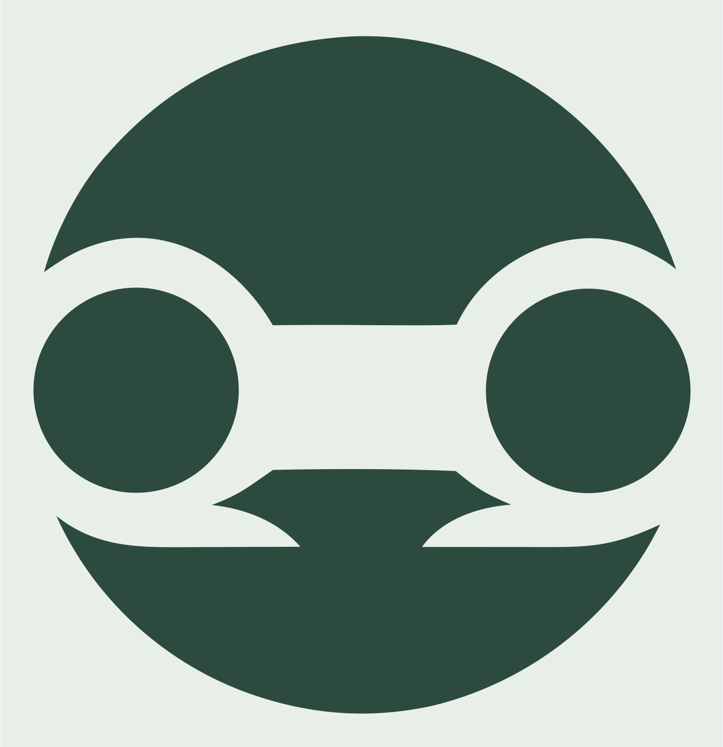 Negative Space Robot Face Badge #e8efe9/#2d4a3e
