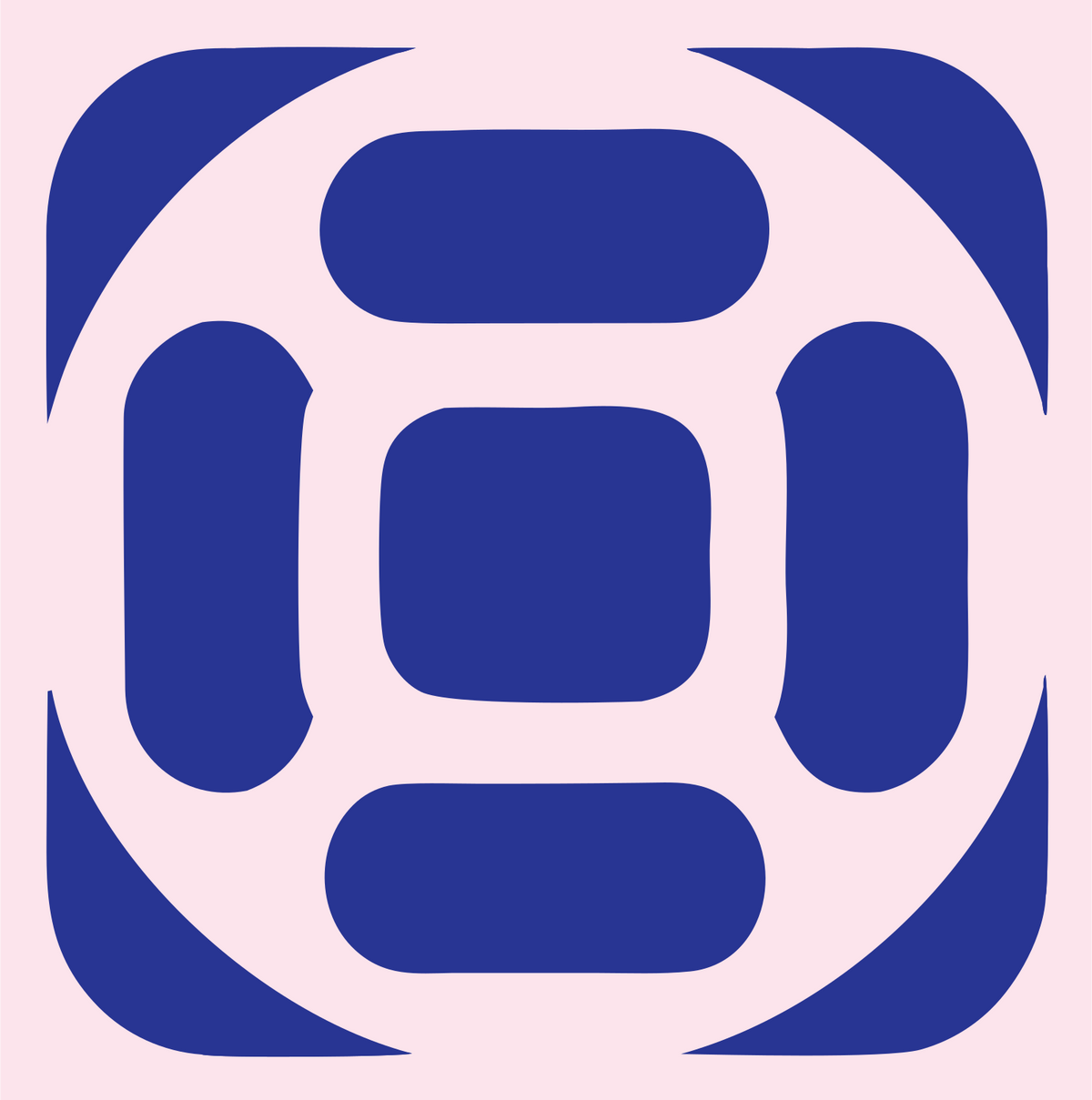 Negative Space Drone Grid Mark #fce4ec/#283593