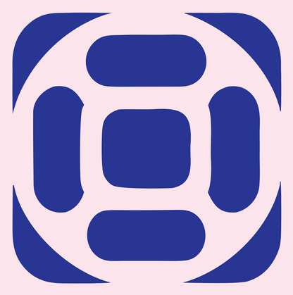 Negative Space Drone Grid Mark #fce4ec/#283593