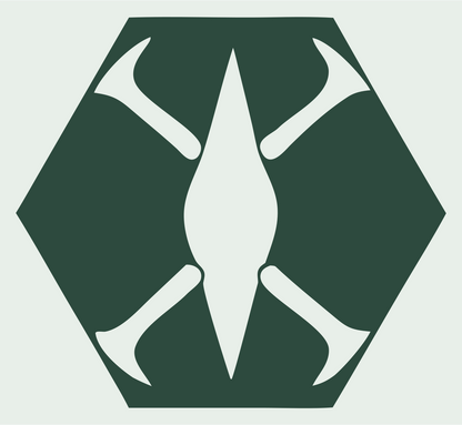 Negative Space Drone Hexagon Mark #e8efe9/#2d4a3e