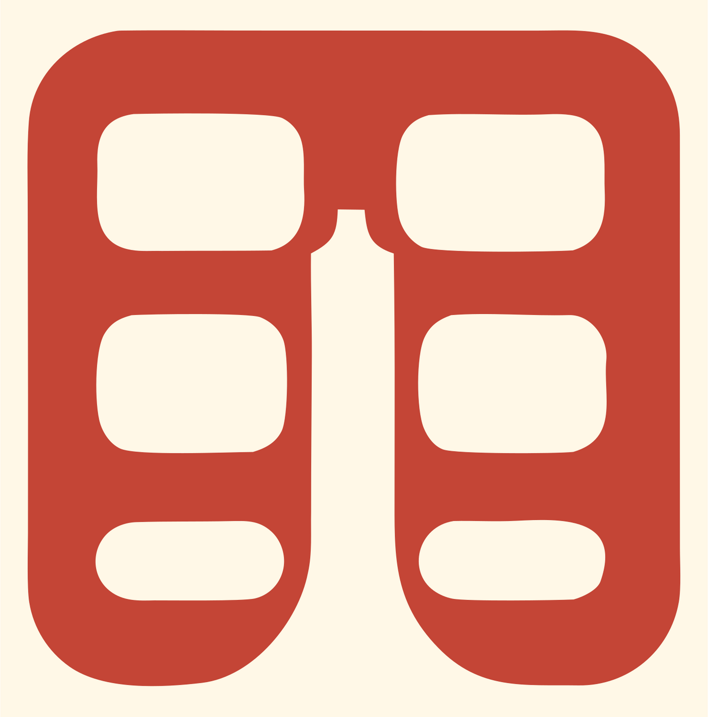 Binoculars Drone Badge #fff8e7/#c44536