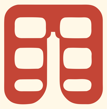 Binoculars Drone Badge #fff8e7/#c44536