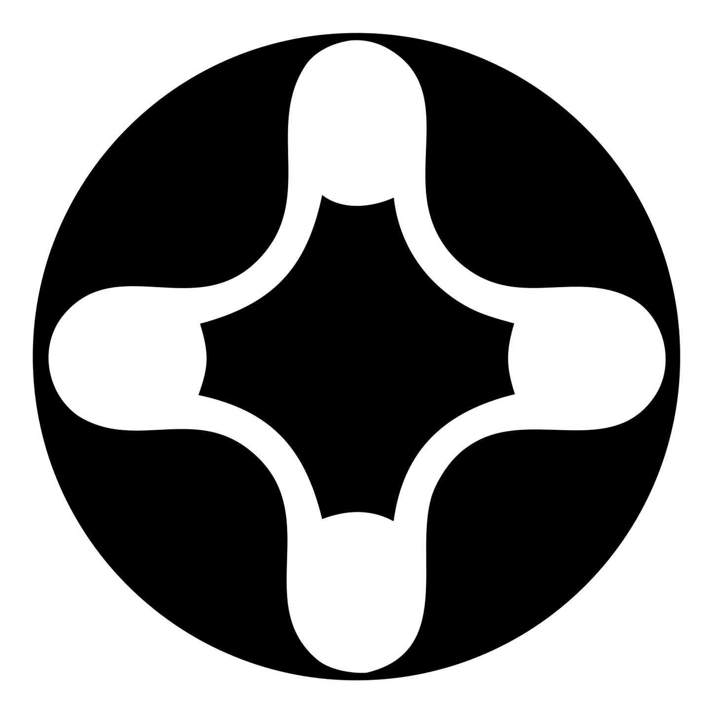Negative Space Drone Circle Badge #ffffff/#000000