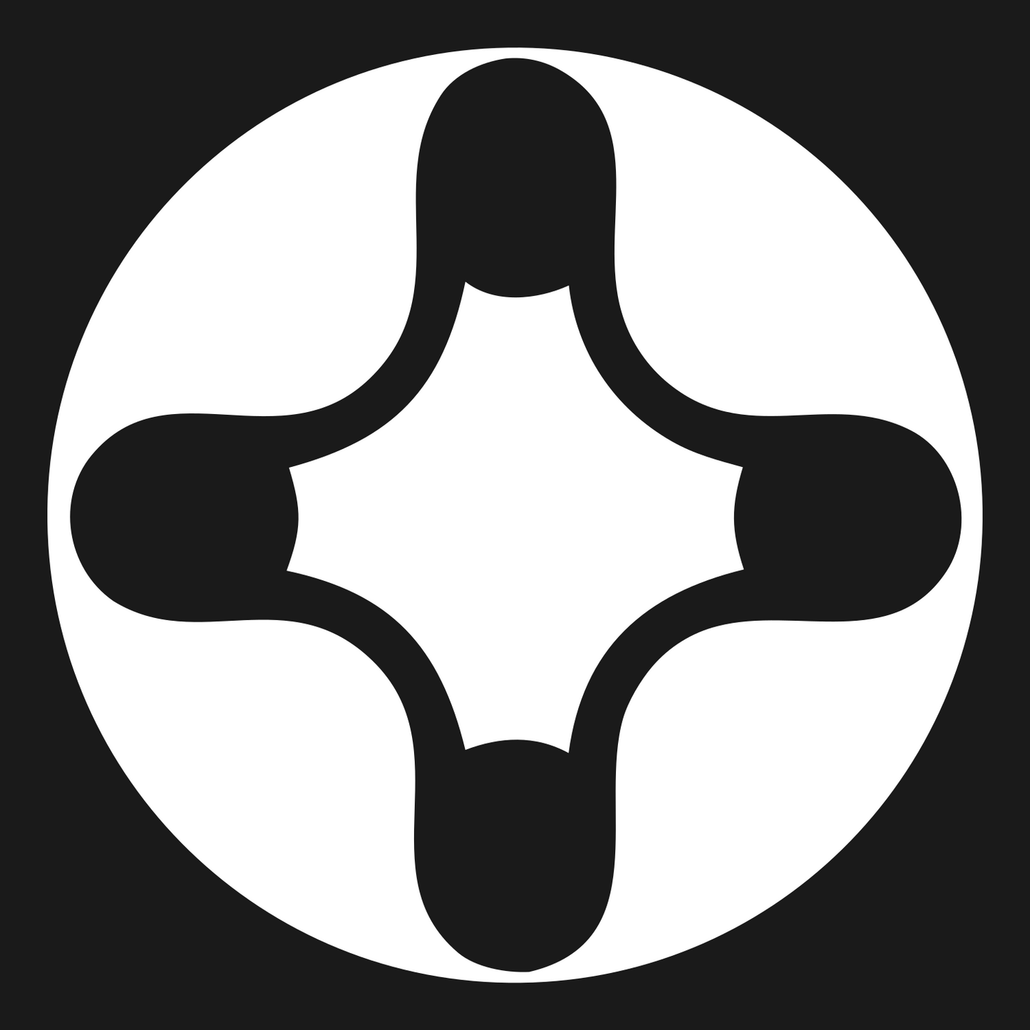 Negative Space Drone Circle Badge #1a1a1a/#ffffff