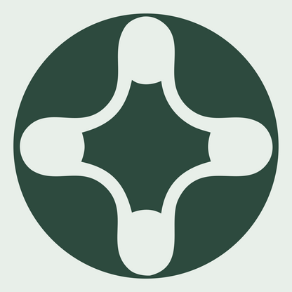 Negative Space Drone Circle Badge #e8efe9/#2d4a3e