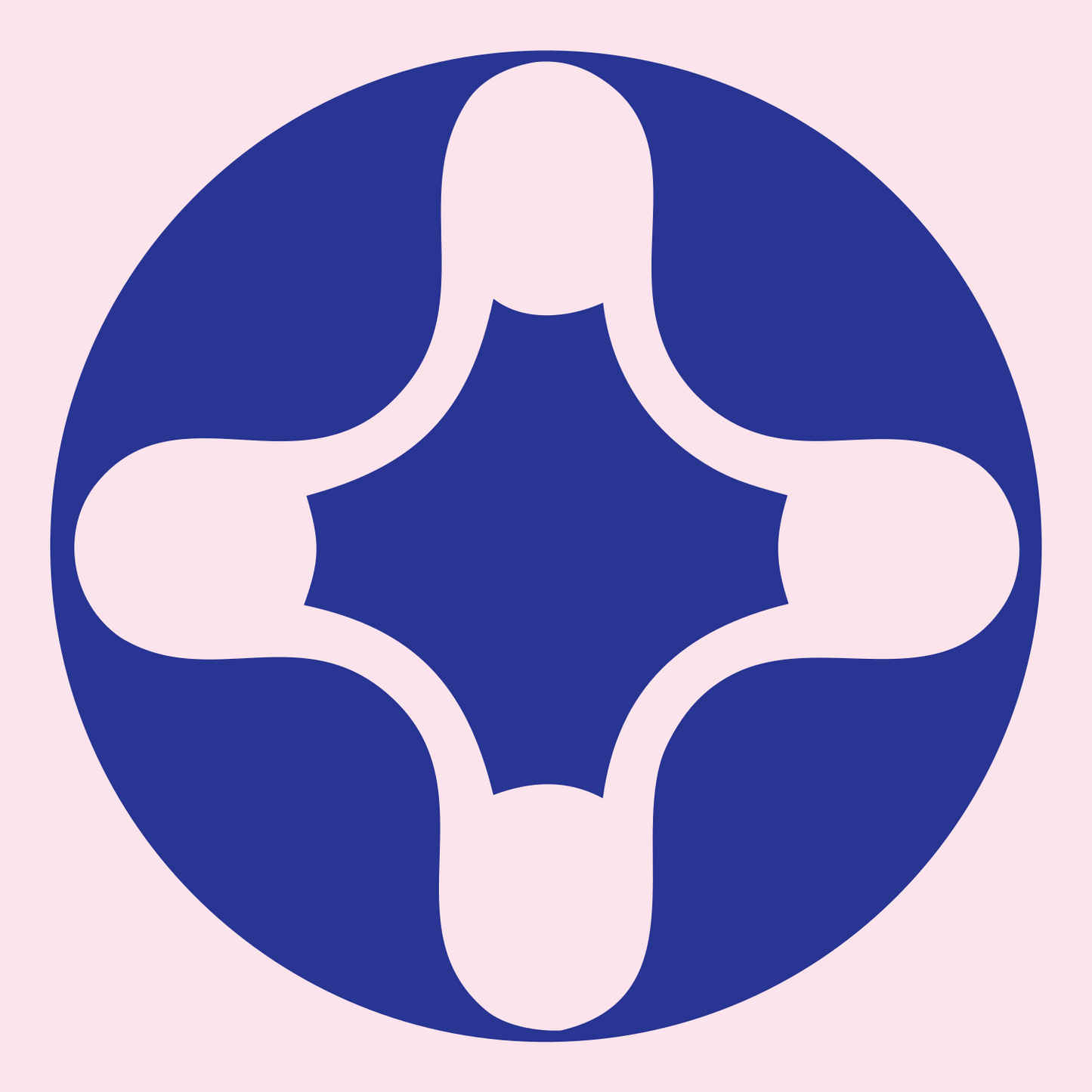 Negative Space Drone Circle Badge #fce4ec/#283593