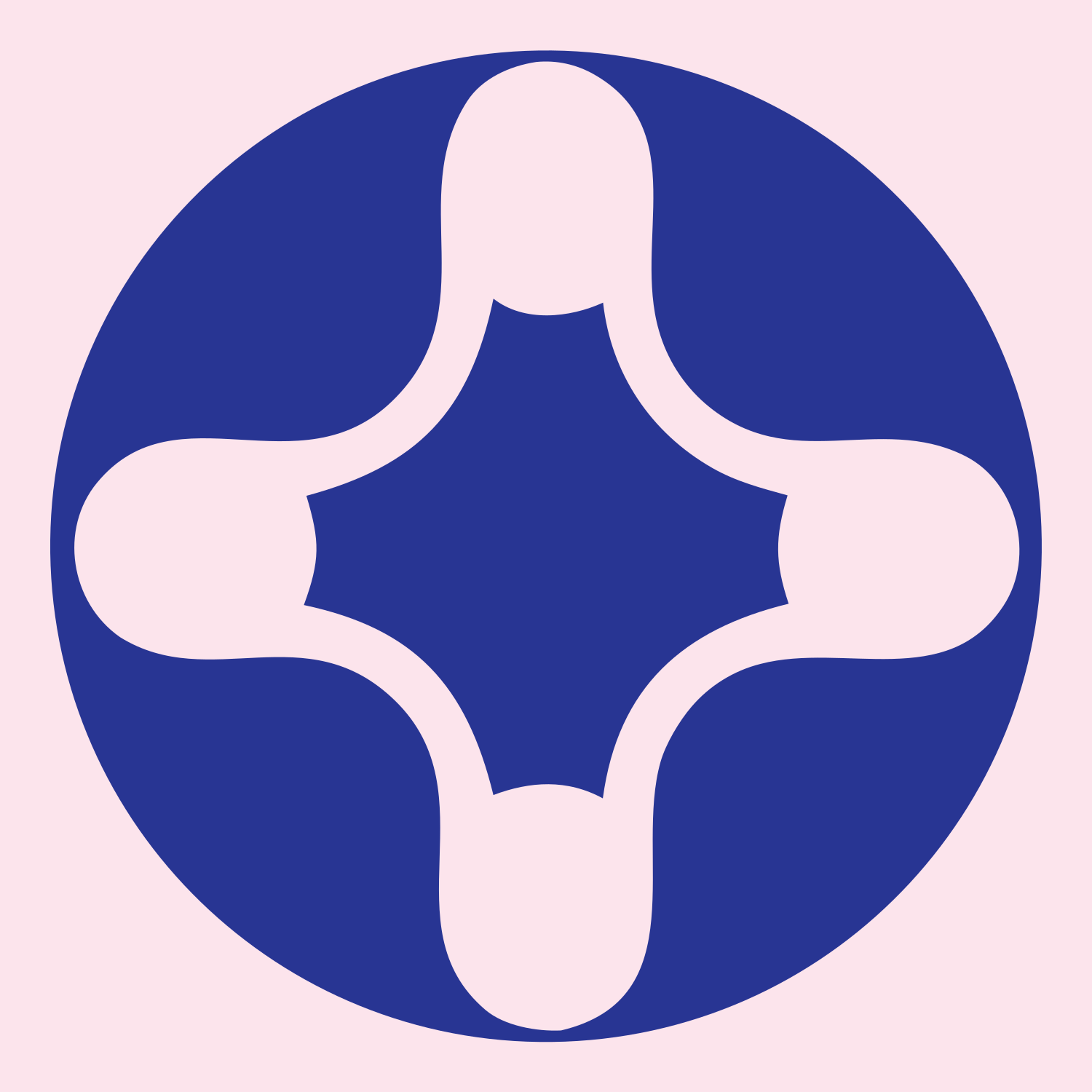 Negative Space Drone Circle Badge #fce4ec/#283593